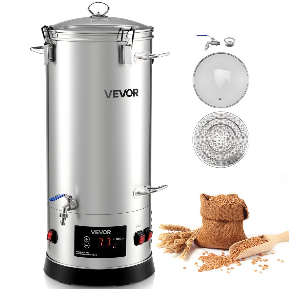 VEVOR Beer Brewing Equipment, 8 Gal/30L 304 Stainless Steel Home Beer Brewer,1500W All-in-One Home Brewing Kit with