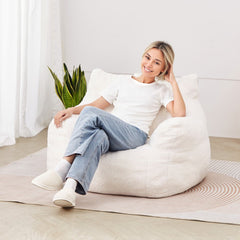 VEVOR Bean Bag Chair, 3 feet Bean Bag Chair with Soft Armrests and Storage Pocket, 25D Memory Foam Filled with Soft