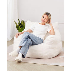 VEVOR Bean Bag Chair, 3 feet Bean Bag Chair with Soft Armrests and Storage Pocket, 25D Memory Foam Filled with Soft