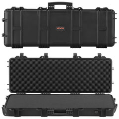 VEVOR Hard Rifle Case, Lockable Rifle Case with Pre-cut Foams, 40 in Gun Storage with Wheels, IP67 Waterproof &