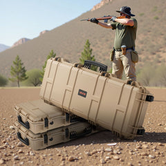 VEVOR Hard Rifle Case, Lockable Rifle Case with Pre-cut Foams, 40 in Gun Storage with Wheels, IP67 Waterproof &