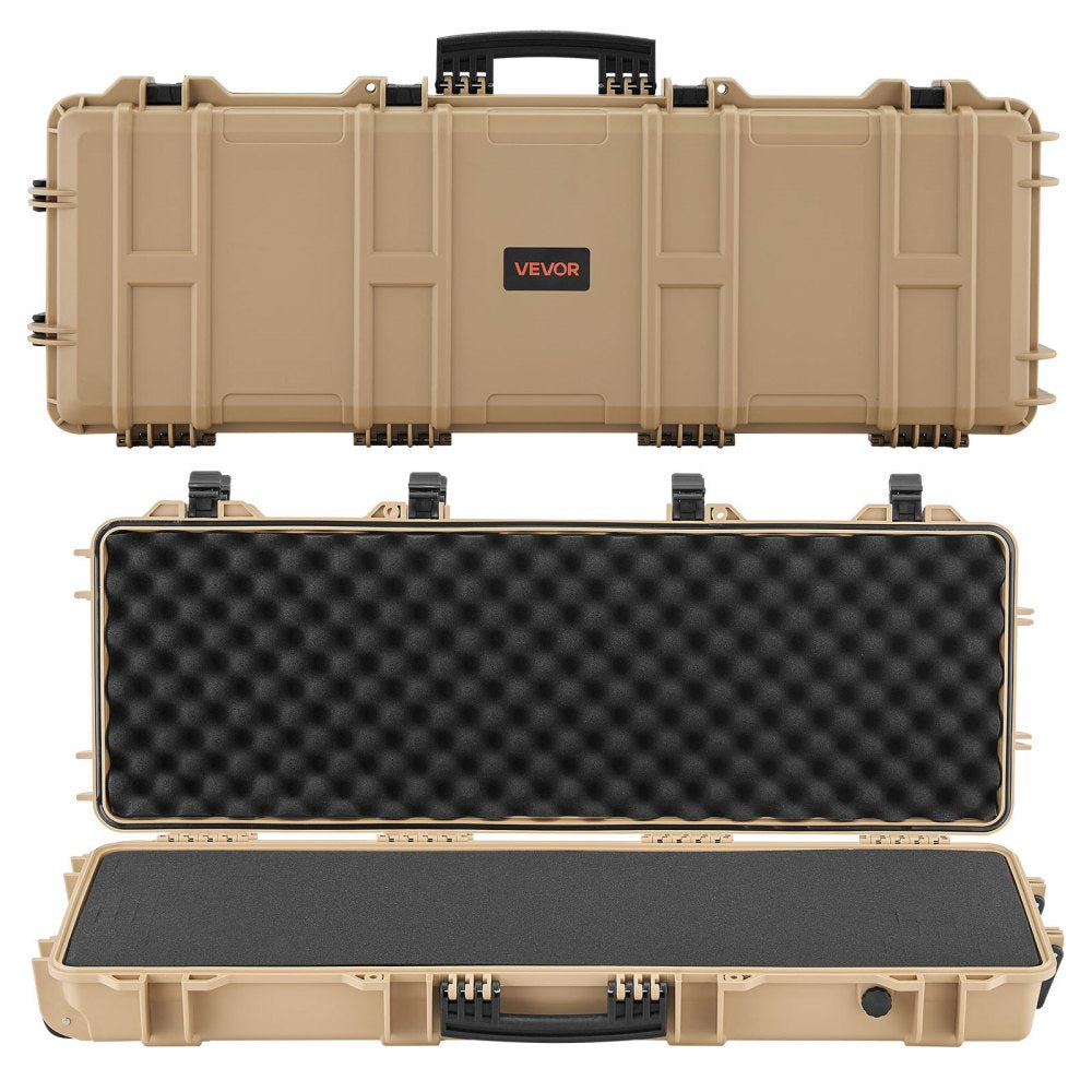 VEVOR Hard Rifle Case, Lockable Rifle Case with Pre-cut Foams, 40 in Gun Storage with Wheels, IP67 Waterproof &