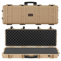 VEVOR Hard Rifle Case, Lockable Rifle Case with Pre-cut Foams, 40 in Gun Storage with Wheels, IP67 Waterproof &