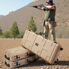 VEVOR Hard Rifle Case, Lockable Rifle Case with Pre-cut Foams, 42 in Movable Gun Storage with Wheels, IP67 Waterproof &