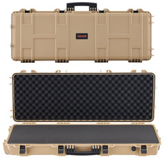 VEVOR Hard Rifle Case, Lockable Rifle Case with Pre-cut Foams, 42 in Movable Gun Storage with Wheels, IP67 Waterproof &