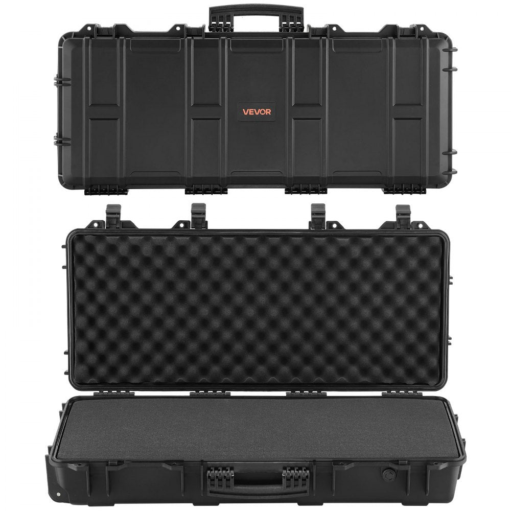 VEVOR Hard Rifle Case, Lockable Rifle Case with 4 Layers Pre-cut Foams, 36 in Gun Storage with Wheels, IP67 Waterproof
