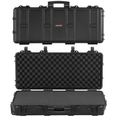 VEVOR Hard Rifle Case, Lockable Rifle Case with 4 Layers Pre-cut Foams, 36 in Gun Storage with Wheels, IP67 Waterproof