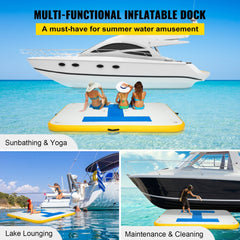 Inflatable Dock Platform, Inflatable Floating Dock 8x5 ft with Electric Air Pump - 8 x 5 ft