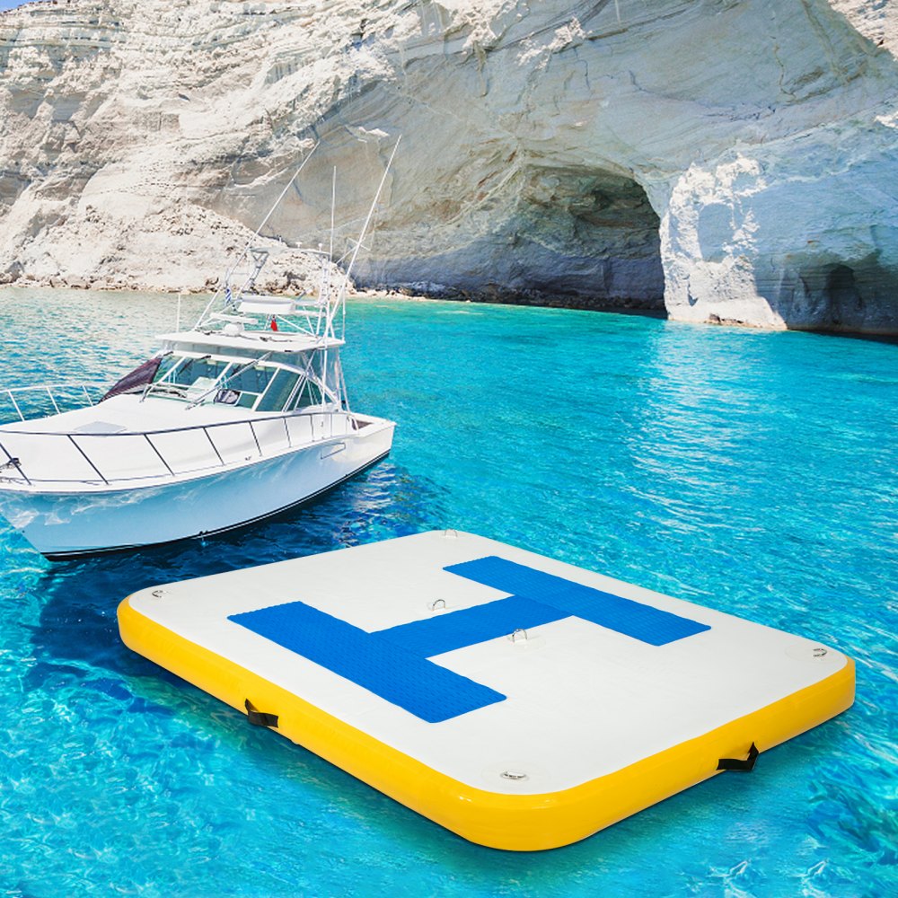 Inflatable Dock Platform, Inflatable Floating Dock 8x5 ft with Electric Air Pump - 8 x 5 ft