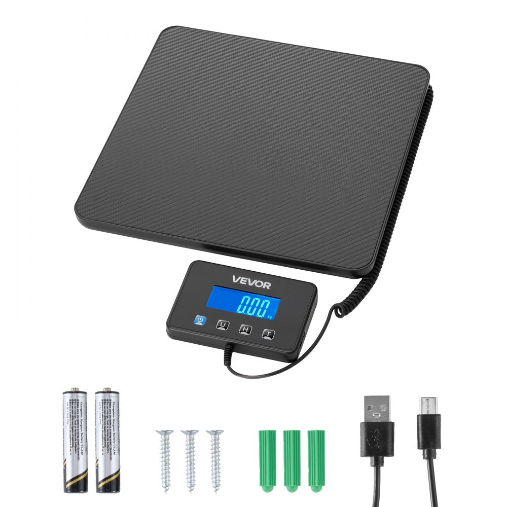 VEVOR Digital Postal Scale, 0.35 oz/3.5 oz Dual Accuracy, 440 lbs Commercial Weight Scale with Hold/Tare Function & LCD