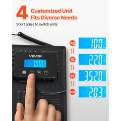 VEVOR Digital Postal Scale, 0.7 oz/3.5 oz Dual Accuracy, 660 lbs Commercial Weight Scale with Hold/Tare Function & LCD