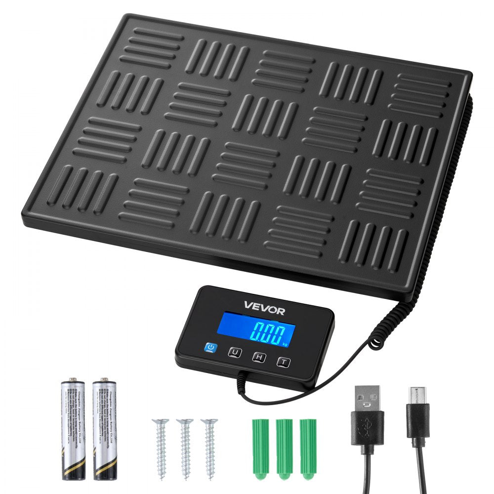 VEVOR Digital Postal Scale, 0.7 oz/3.5 oz Dual Accuracy, 660 lbs Commercial Weight Scale with Hold/Tare Function & LCD