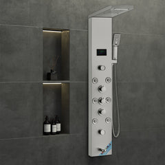 VEVOR Shower Panel System, 6 Shower Modes, LED & Screen Hydroelectricity Shower Panel Tower, Rainfall, Waterfall, 8