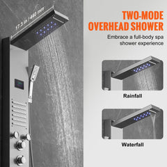 VEVOR Shower Panel System, 6 Shower Modes, LED & Screen Hydroelectricity Shower Panel Tower, Rainfall, Waterfall, 5