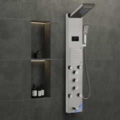 VEVOR Shower Panel System, 6 Shower Modes, LED & Screen Hydroelectricity Shower Panel Tower, Rainfall, Waterfall, 5