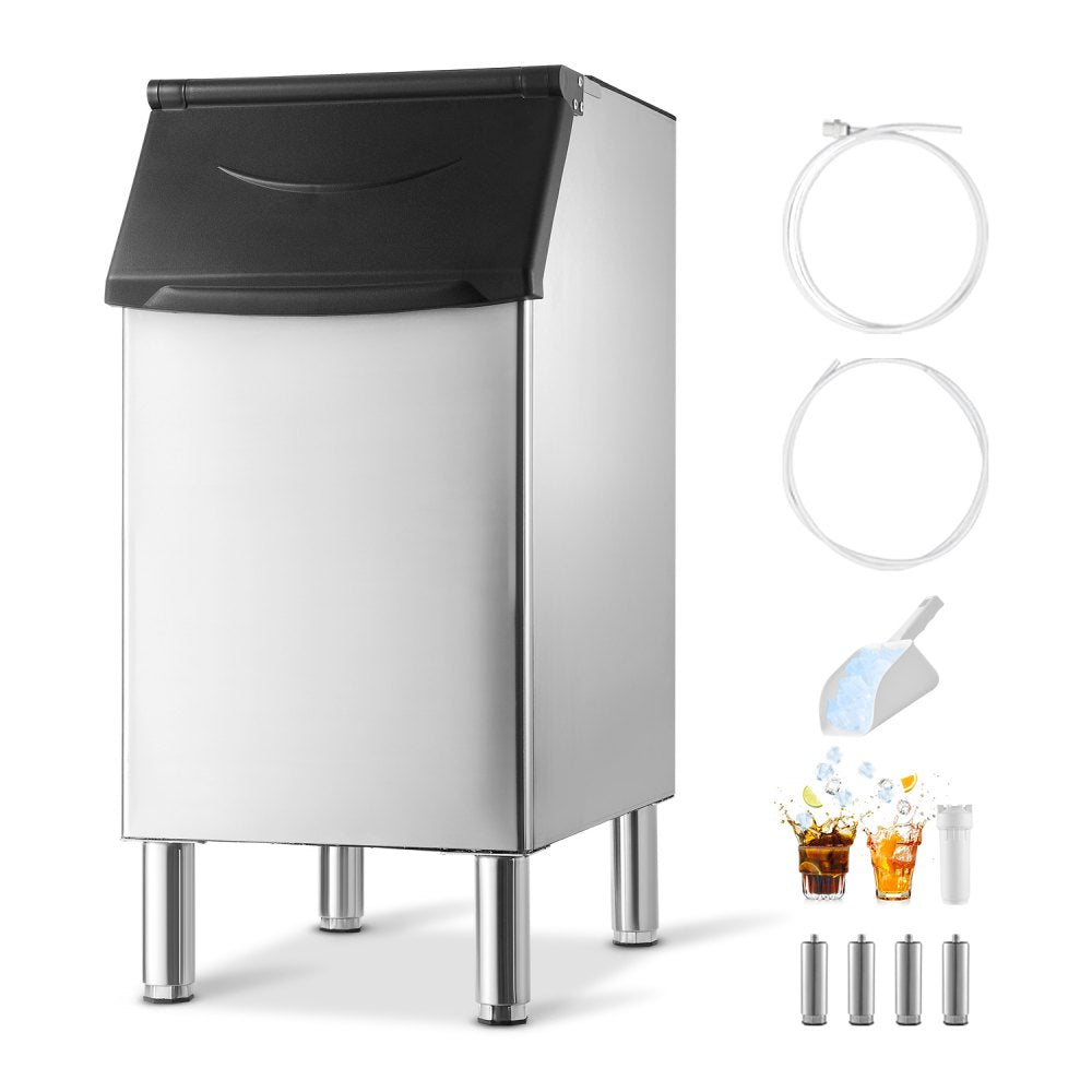 VEVOR Commercial Ice Maker Storage Bin, 300 LBS Capacity Ice-Bin, Stainless Steel Commercial Ice Storage Bin with