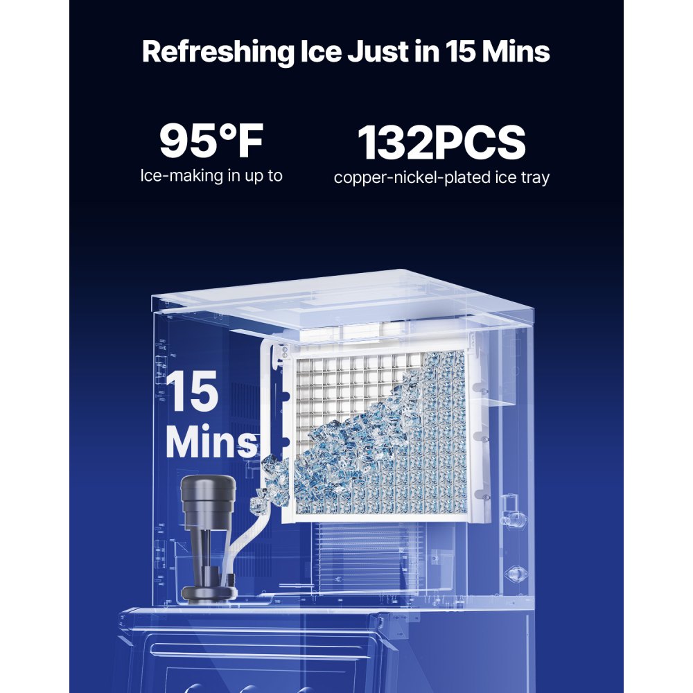 VEVOR Commercial Ice Maker Machine - Head, 300 Lbs/Day Stainless Steel Ice Machine with Scheduled Ice-Making