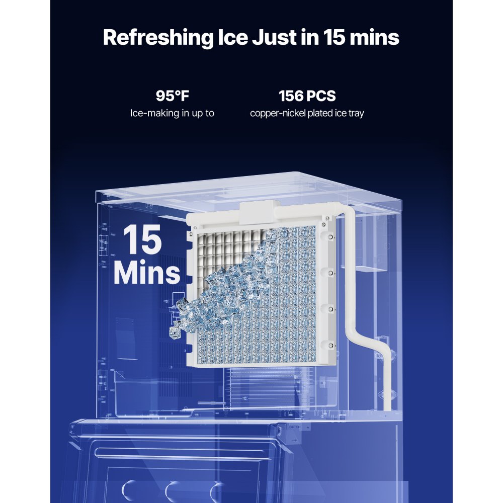 VEVOR Commercial Ice Maker Machine - Head, 360 Lbs/Day Stainless Steel Ice Machine with Self-Cleaning, 156 PCS Ice