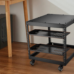 VEVOR 2PCS 1U Server Rack Shelf, 10"/254 mm Depth, 50 lbs Max Load Capacity Vented Cantilever or Wall Mount Rack Mount