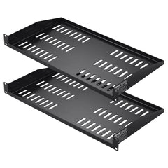 VEVOR 2PCS 1U Server Rack Shelf, 10"/254 mm Depth, 50 lbs Max Load Capacity Vented Cantilever or Wall Mount Rack Mount