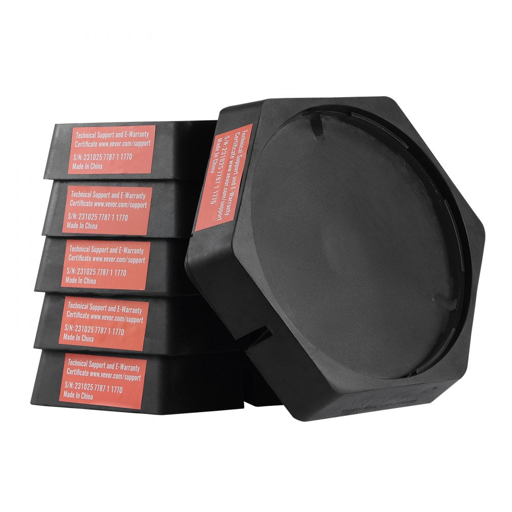 VEVOR RV Leveling Pads, 9 Inch Round Landing Feet, Permanent Attached Jack Stabilizers, Rubber Jack Pads, 5000 lbs