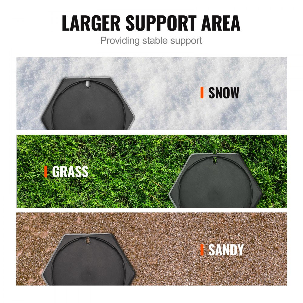 VEVOR RV Leveling Pads, 9 Inch Round Landing Feet, Permanent Attached Jack Stabilizers, Rubber Jack Pads, 5000 lbs