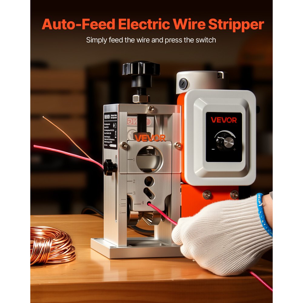 VEVOR Electric Wire Stripping Machine, 0.06-1.57 in, 400W Automatic Motorized Cable Stripper, 9.84 IPS (15 m/min) Wire