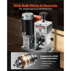 VEVOR Electric Wire Stripping Machine, 0.06-1.57 in, 400W Automatic Motorized Cable Stripper, 9.84 IPS (15 m/min) Wire