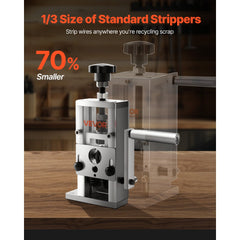 VEVOR Manual Wire Stripping Machine, 0.06-1 in, Copper Stripper with Hand Crank or Drill Powered, 64Mn Quenched Blades