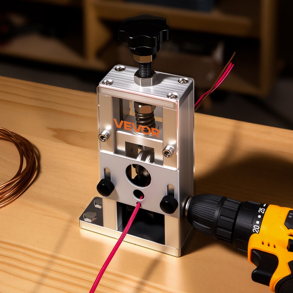 VEVOR Manual Wire Stripping Machine, 0.06-1 in, Copper Stripper with Hand Crank or Drill Powered, 64Mn Quenched Blades