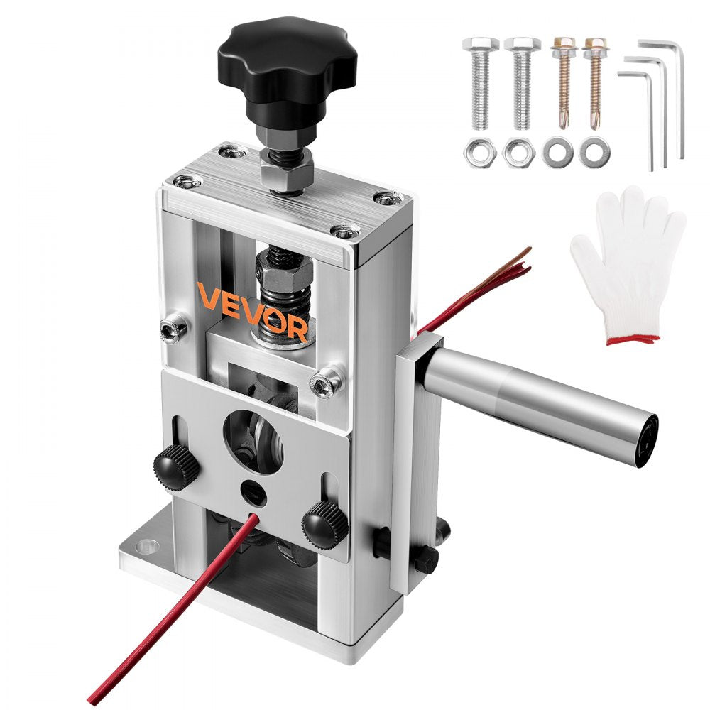 VEVOR Manual Wire Stripping Machine, 0.06-1 in, Copper Stripper with Hand Crank or Drill Powered, 64Mn Quenched Blades