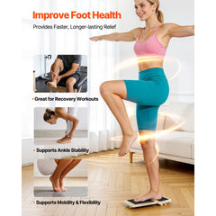 VEVOR Balance Board, Wobble Board Trainer for Adults Foot & Ankle Strengthening, Non-Slip Wood Premium Wooden Balance