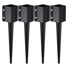 VEVOR Fence Post Anchor Ground Spike, 4 Pack 24 x 4 x 4 Inches Outer Diameter (Inner Diameter 3.5 x3.5 Inches), Metal