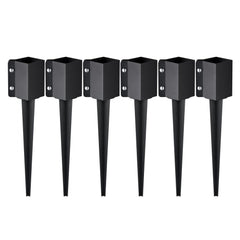 VEVOR Fence Post Anchor Ground Spike, 6 Pack 24 x 4 x 4 Inches Outer Diameter (Inner Diameter 3.5 x3.5 Inches), Metal