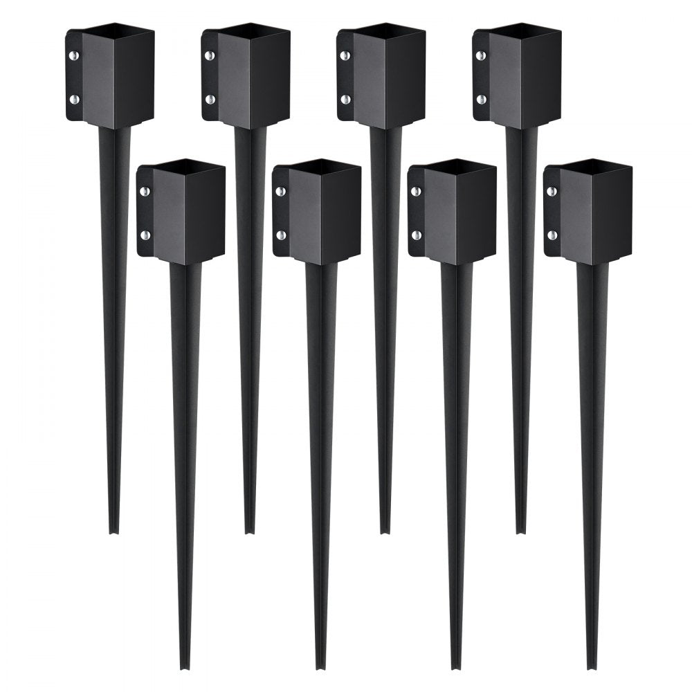VEVOR Fence Post Anchor Ground Spike, 8 Pack 36 x 4 x 4 Inches Outer Diameter (Inner Diameter 3.5 x3.5 Inches), Metal