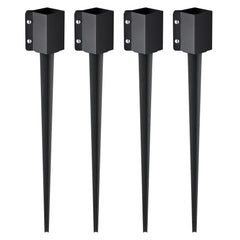 VEVOR Fence Post Anchor Ground Spike, 4 Pack 36 x 4 x 4 Inches Outer Diameter (Inner Diameter 3.5 x3.5 Inches), Metal