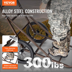 VEVOR Deer Cart, 300 LBS Capacity Folding Game Cart, Deer Cart Game Hauler with Big Rubber Wheels & Ergonomic Handle