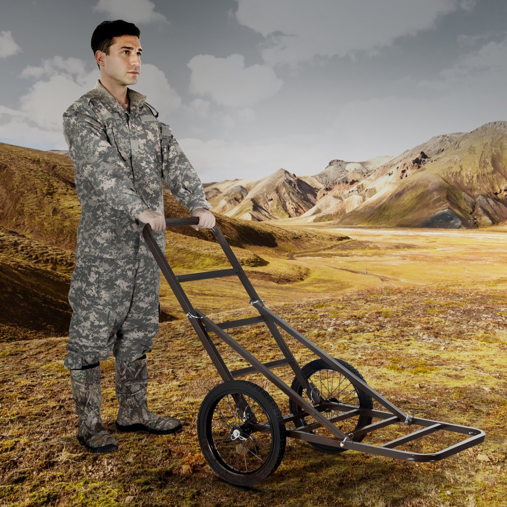 VEVOR Deer Cart, 300 LBS Capacity Folding Game Cart, Deer Cart Game Hauler with Big Rubber Wheels & Ergonomic Handle