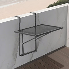 VEVOR Balcony Hanging Table, 19 x 24 in Metal Folding Balcony Railing Table, Outdoor Balcony Bar Table for Railings