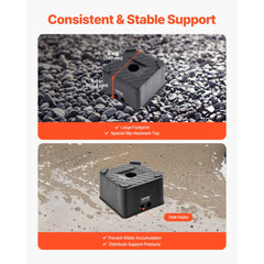 VEVOR Trailer Jack Block, 6" High Heavy Duty RV Leveling Block with 6000 lbs Capacity, RV Jack Stand, Motorcycle Stand