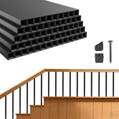 VEVOR 125 Pack Deck Balusters, 3/4 in Square x 26 in Long Aluminum Railing Spindles, Hollow Metal Decking Stair
