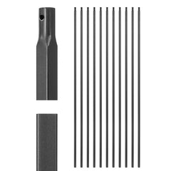 VEVOR Staircase Balusters 11 Pack, 44 Inch Durable Carbon Steel Stair Balusters, 0.5 Inch Indoor Square Metal Spindle