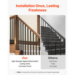 VEVOR Staircase Balusters 31 Pack, 44 Inch Durable Carbon Steel Stair Balusters, 0.5 Inch Indoor Square Metal Spindle
