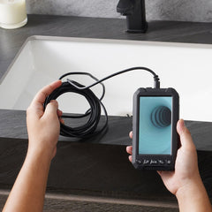 VEVOR Endoscope Camera with Light, Triple Lens Borescope with 49.2FT Semi-Rigid Cable, 5" Screen 1080P Inspection