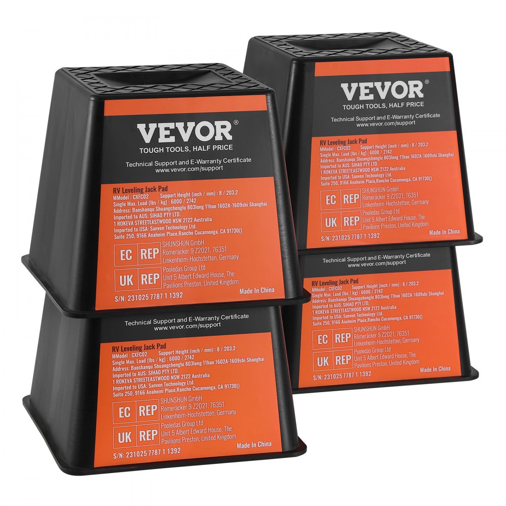 VEVOR Trailer Jack Block, 6000 lbs Capacity per RV Leveling Block, High-quality Polypropylene RV Camper Stabilizer
