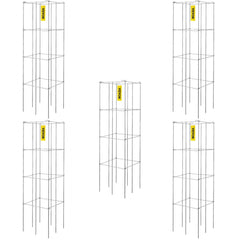VEVOR Tomato Cages, 11.8" x 11.8" x 46.1", 5 Packs Square Plant Support Cages, Silver PVC-Coated Steel Tomato Towers
