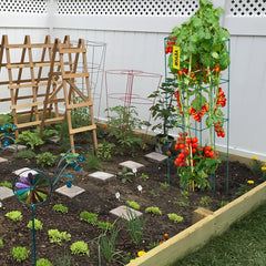 VEVOR Tomato Cages, 11.8" x 11.8" x 46.1", 10 Packs Square Plant Support Cages, Green PVC-Coated Steel Tomato Towers