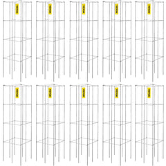 VEVOR Tomato Cages, 11.8" x 11.8" x 46.1", 10 Packs Square Plant Support Cages, Silver PVC-Coated Steel Tomato Towers