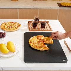 VEVOR Pizza Steel, 20" x 14" x 3/8" Pizza Steel Plate for Oven, Pre-Seasoned Carbon Steel Pizza Baking Stone with 20X