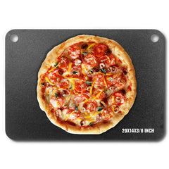VEVOR Pizza Steel, 20" x 14" x 3/8" Pizza Steel Plate for Oven, Pre-Seasoned Carbon Steel Pizza Baking Stone with 20X